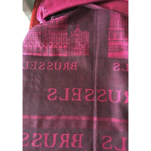 Brussels Women Scarf Pashmina Wrap Red Dual Cotton Viscose Blend Tassels 65*27" - Picture 6 of 8